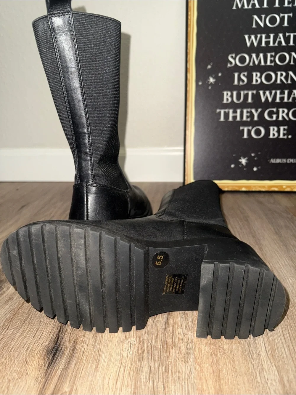 Steve Madden Black Platform Boots
